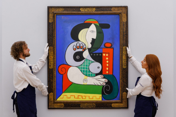 Pablo Picasso’s Femme à la montre (1932) at Sotheby’s.Photo by Tristan Fewings/Getty Images for Sotheby’s.