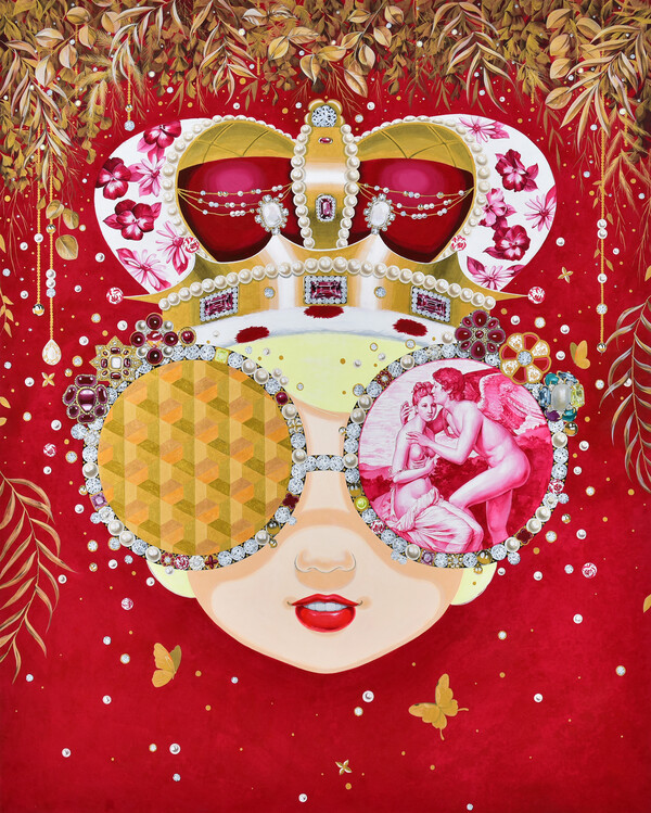 김지희Kim Jihee, Eternal Golden, 2024, Colored on Korean paper, 162x130cm.