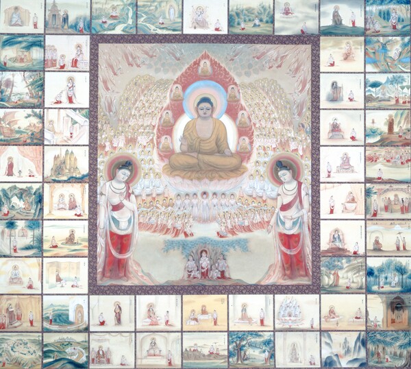 도모토 인쇼, 화엄(華厳), 1925년, 비단에 색, 292.1×326.2 cm, 도다이지(東大寺) 소장