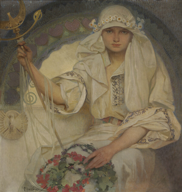 슬라비아 Slavia, c.1920, 캔버스에 유채, 80 x 76 cm ⓒ Mucha Trust 2025 /체코 국보