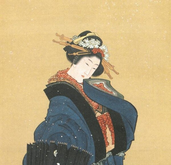 호쿠사이의 작품 중 경매 최고가인 6억2100만엔에 낙찰된 육필화 '설중미인도'