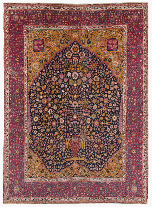 천 송이의 꽃과 벽감무늬 카펫, 무굴 제국 18세기 북인도, 도하 이슬람예술박물관