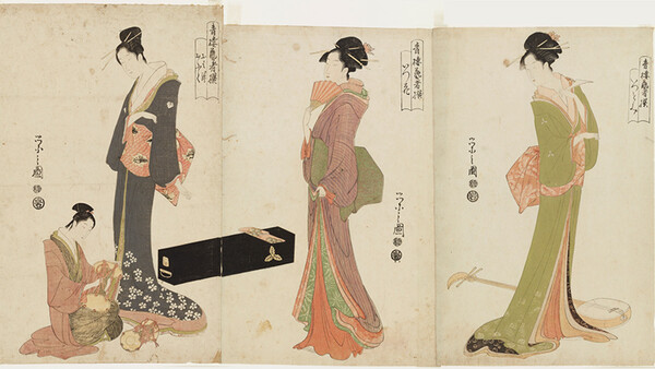 무사가문 출신의 화가 도리이 에이시의 미인도